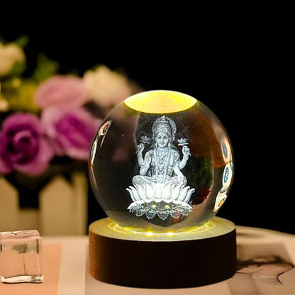 Desidiya Universe Crystal Ball Night Light,2.4 Inch Glass Ball Night LED Lamp with Woodern Base,Decorations Gifts for Men,Women,Kids,Boys,Girls,Teens