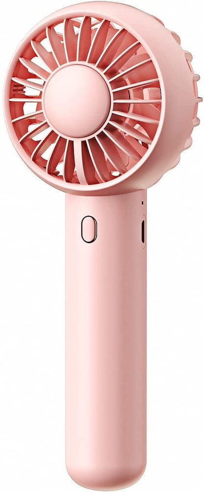 Gaiatop Mini Portable Fan, Powerful Hand Fan Cute Design 3 Speed Personal Small Desk Fan With Base, Lightweight Rechargeable Usb Handheld Fan For Girl, Women, Men, Indoor, Outdoor, 15 Cm, Pink