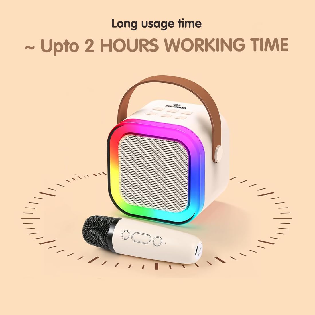 Wembley Rechargeable Karaoke Mic with Speaker for Singing | Wireless Mini Portable Bluetooth Speaker with Microphone & LED Lights | Cute Birthday Gift for Kids Musical Toys for Boys, Girls and Adults