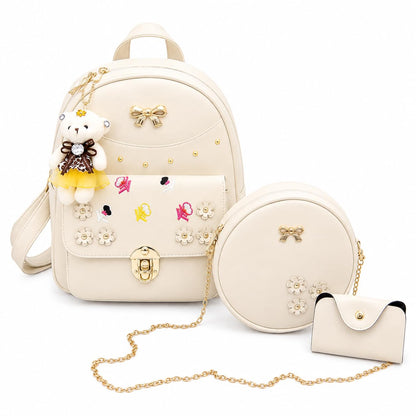 ShopyVid 3-Piece Mini Backpack Set for Women & Girls | Rakhi Gift for Sister | Raksha Bandhan Gift for Sister