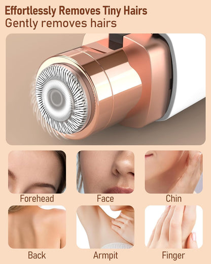 VIFERA 2-in-1 Eyebrow Trimmer for Women - Facial Hair Removal Machine For Women - Face,Upper Lips,Cheek, Chin and Nose Hair Trimmer, USB RECHARGEABLE Epilator With Light(2IN1 White)