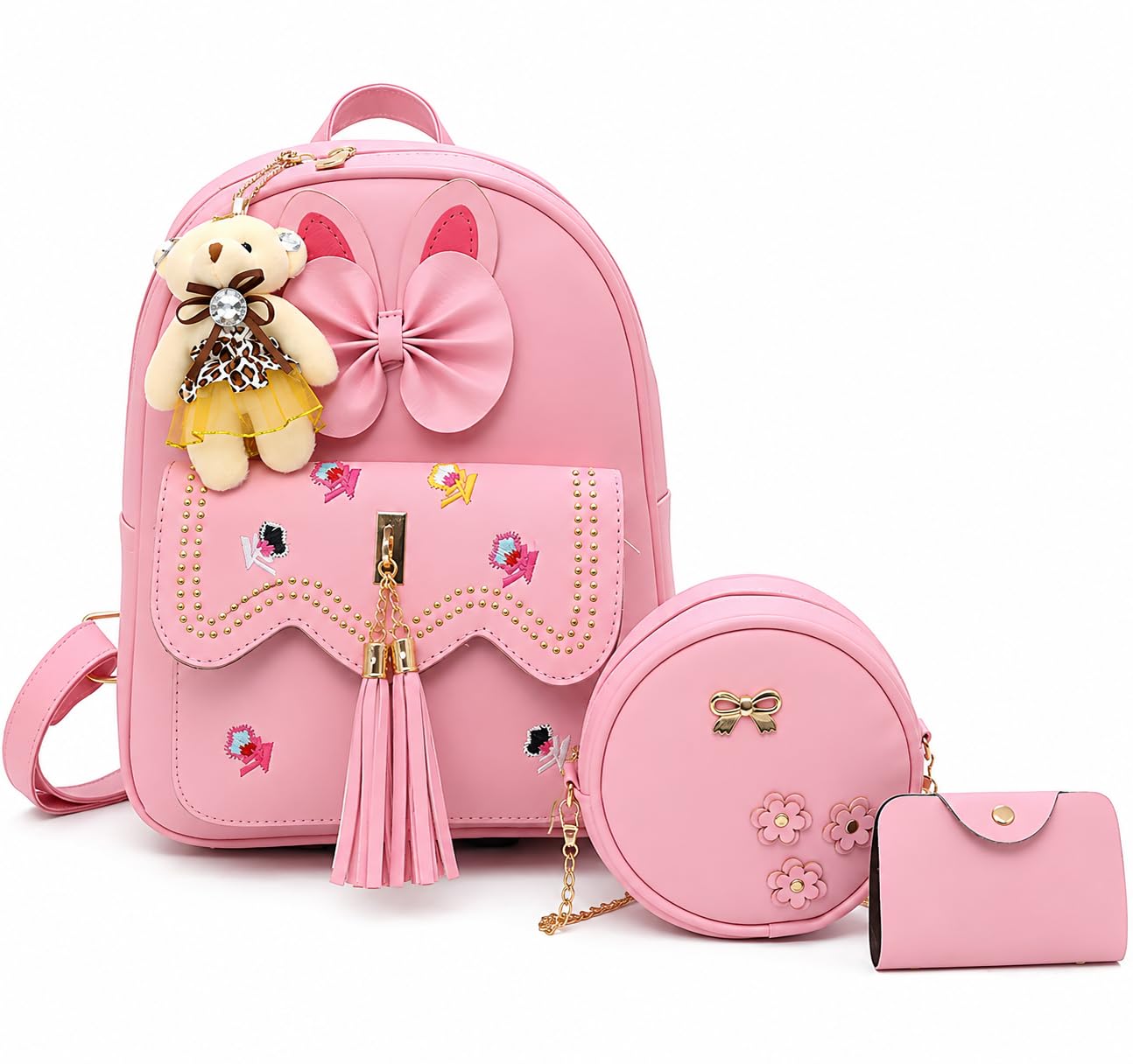 ShopyVid 3-Piece Mini Backpack Set for Women & Girls | Rakhi Gift for Sister | Raksha Bandhan Gift for Sister