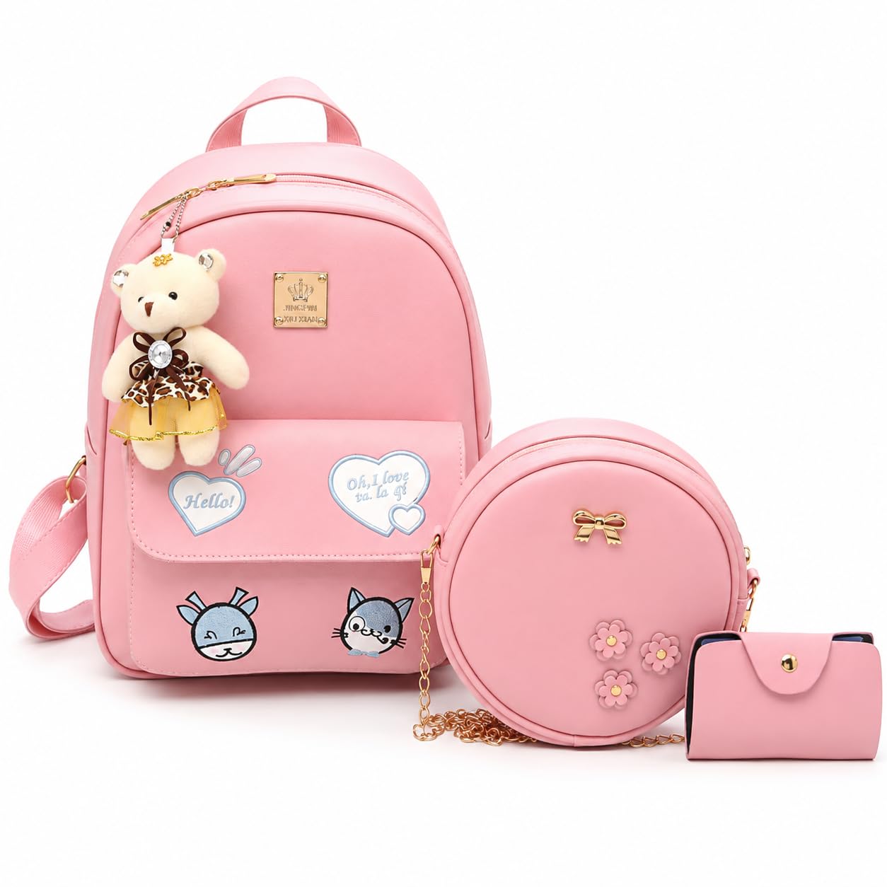 ShopyVid 3-Piece Mini Backpack Set for Women & Girls | Rakhi Gift for Sister | Raksha Bandhan Gift for Sister