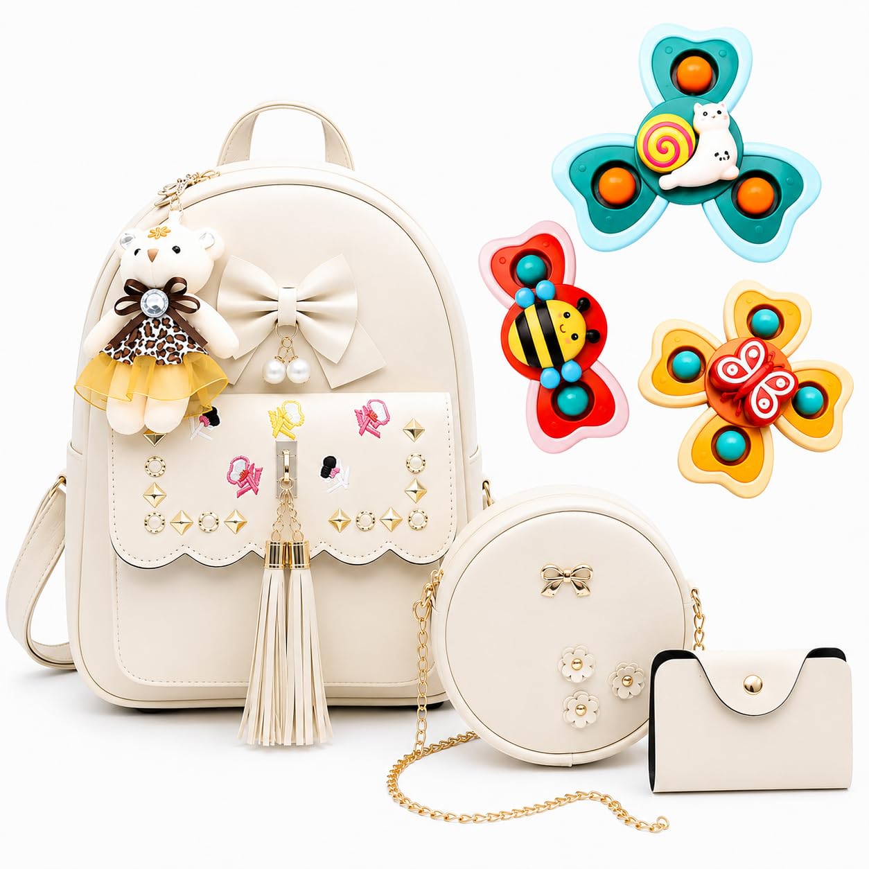 ShopyVid 3-Piece Mini Backpack Set for Women & Girls | Rakhi Gift for Sister | Raksha Bandhan Gift for Sister