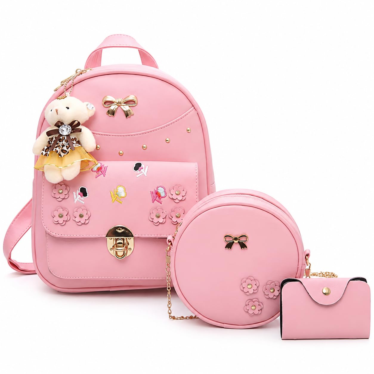 ShopyVid 3-Piece Mini Backpack Set for Women & Girls | Rakhi Gift for Sister | Raksha Bandhan Gift for Sister