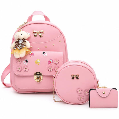 ShopyVid 3-Piece Mini Backpack Set for Women & Girls | Rakhi Gift for Sister | Raksha Bandhan Gift for Sister