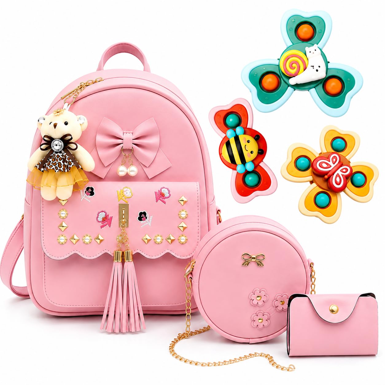 ShopyVid 3-Piece Mini Backpack Set for Women & Girls | Rakhi Gift for Sister | Raksha Bandhan Gift for Sister