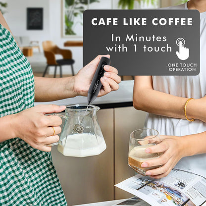 Coffee Frother Electric Rechargeable Coffee Maker Machine for Home Electric Coffee Frother Machine & Milk Whisker with Dual Spring Tech GetSetNova | 1 Year Warranty