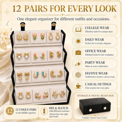 Shining Diva Fashion 12 Pairs Set Earrings for Women Girls with Stylish Organizer Box | Valentine Birthday Rakshabandhan Gifts for Girls Girlfriend Wife Sister