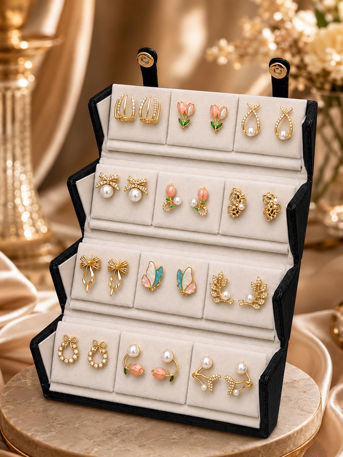 Shining Diva Fashion 12 Pairs Set Earrings for Women Girls with Stylish Organizer Box | Valentine Birthday Rakshabandhan Gifts for Girls Girlfriend Wife Sister