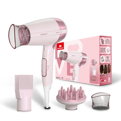 Havells HD3151 1200 W Foldable Hair Dryer; 3 Heat (Hot/Cool/Warm) Settings Including Cool Shot Button; Heat Balance Technology, Turquoise