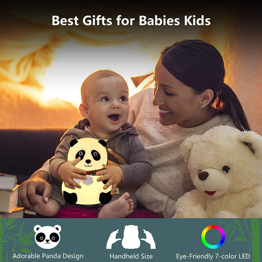 Desidiya® Cute Panda Night Lamp - Silicone Lamp for Bedroom, Color Changing LED Touch Light, Portable for Kids, BPA-Free Bed Lamp for Kids, Nightlight for Home Decoration, Valentine Special