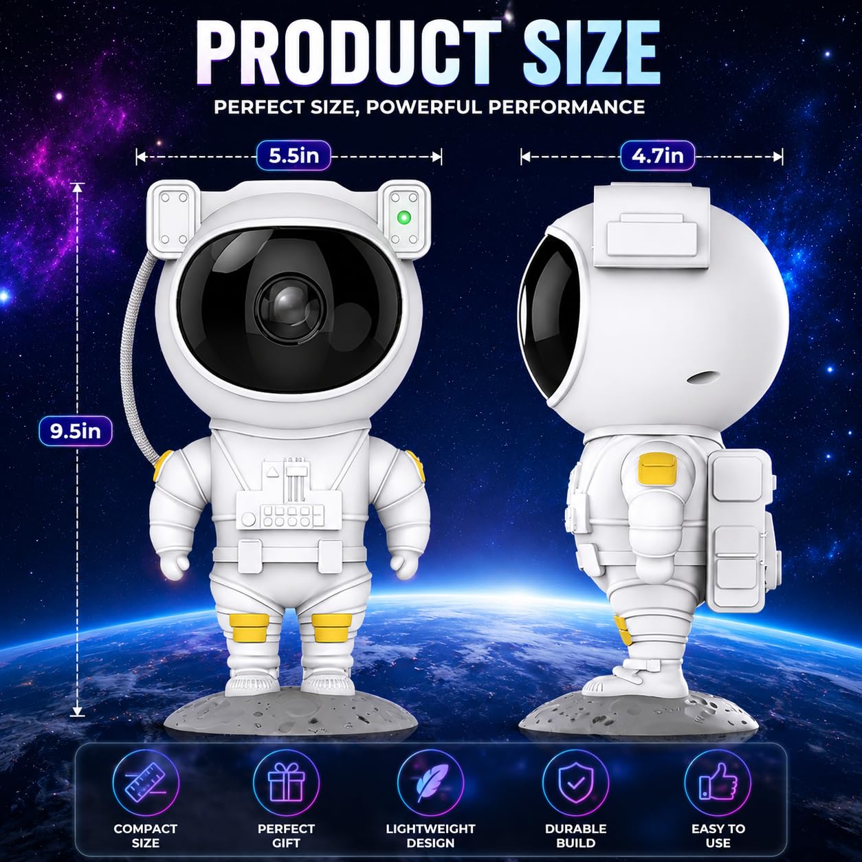One94Store Space Projector Night Light – Nebula Star Projector with Remote Control, Space Lamp for Kid’s Bedroom, Gifts, Gaming Room, Home & Décor and Parties (Corded Electric)
