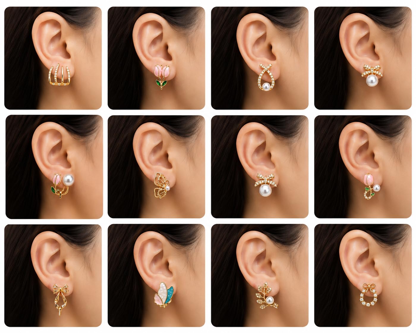 Shining Diva Fashion 12 Pairs Set Earrings for Women Girls with Stylish Organizer Box | Valentine Birthday Rakshabandhan Gifts for Girls Girlfriend Wife Sister