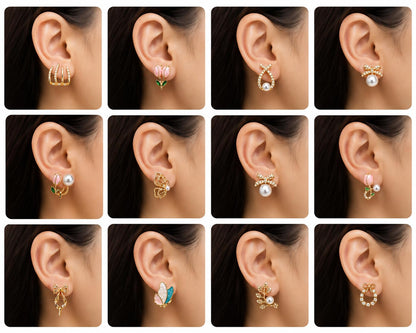 Shining Diva Fashion 12 Pairs Set Earrings for Women Girls with Stylish Organizer Box | Valentine Birthday Rakshabandhan Gifts for Girls Girlfriend Wife Sister