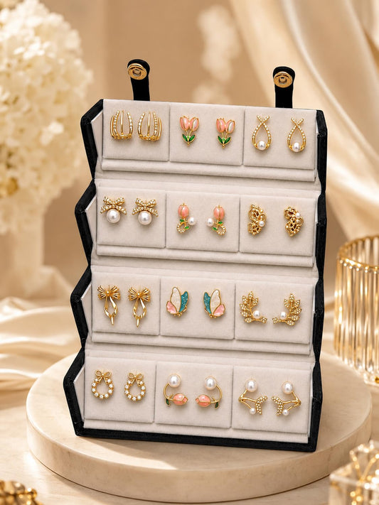 Shining Diva Fashion 12 Pairs Set Earrings for Women Girls with Stylish Organizer Box | Valentine Birthday Rakshabandhan Gifts for Girls Girlfriend Wife Sister
