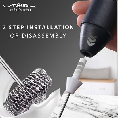 Coffee Frother Electric Rechargeable Coffee Maker Machine for Home Electric Coffee Frother Machine & Milk Whisker with Dual Spring Tech GetSetNova | 1 Year Warranty