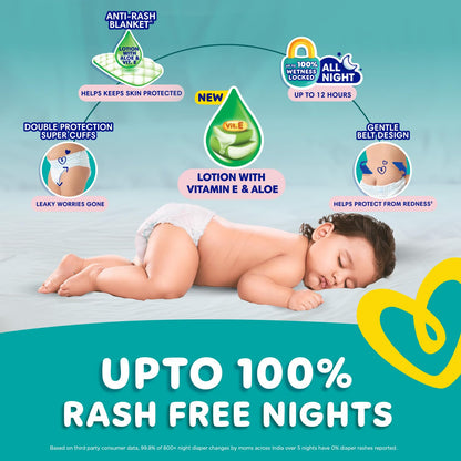 Pampers Complete Skin Comfort Pants, (XL) 56 Count, Anti-rash blanket, Lotion with Vitamin E & Aloe Vera, Extra Large size baby diapers, 12-17kg