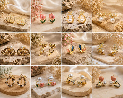 Shining Diva Fashion 12 Pairs Set Earrings for Women Girls with Stylish Organizer Box | Valentine Birthday Rakshabandhan Gifts for Girls Girlfriend Wife Sister