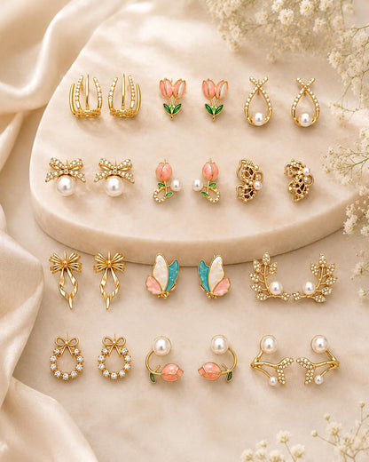Shining Diva Fashion 12 Pairs Set Earrings for Women Girls with Stylish Organizer Box | Valentine Birthday Rakshabandhan Gifts for Girls Girlfriend Wife Sister
