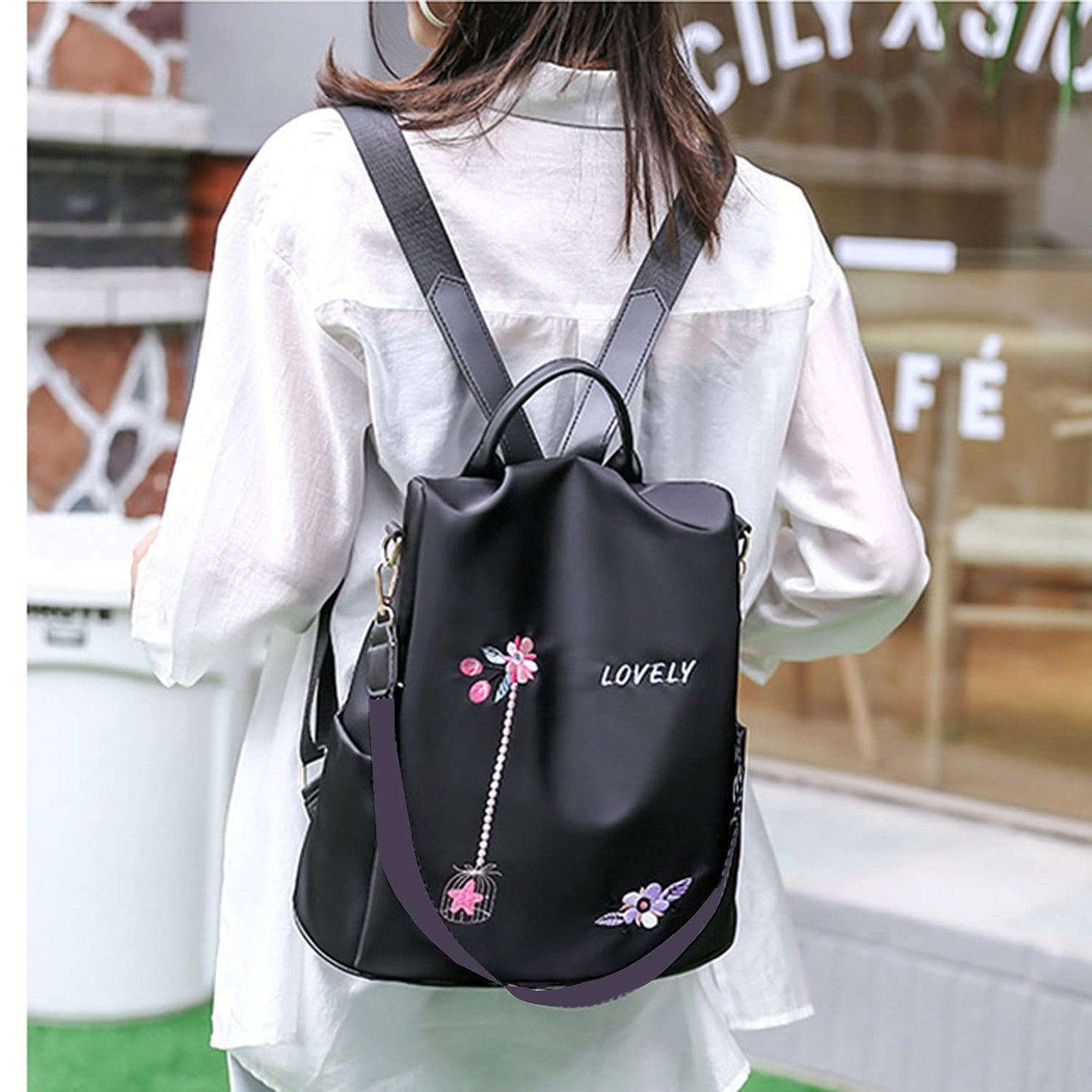 IRMAO 2021 New Flower Embroidered Artistic National Style Oxford Small Capacity Women's Bag Generation Backpack