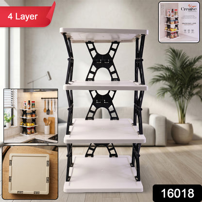 Multipurpose Foldable 4 Layer Storage Rack (1 Pc)