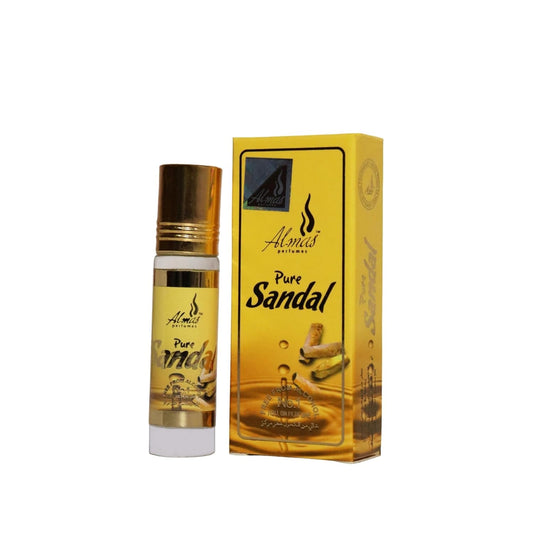 Almas Sandalwood Roll-On Attar - 6ml Concentrated Perfume Oil | Long Lasting, Alcohol-Free Elite Series Fragrance for Men & Women