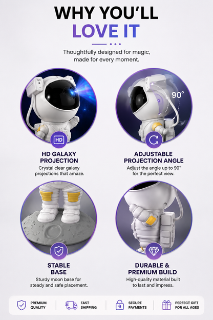 Astronaut Galaxy Projector | Night Light with Remote Control