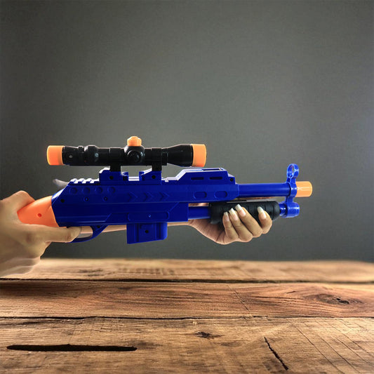 Shot Air Gun Toy With Scope And 8 Soft Foam Bullets Set